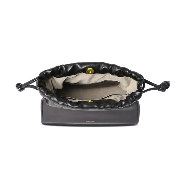Sinbono Vegan Drawstring Handbag New Black - Picture 5 of 6